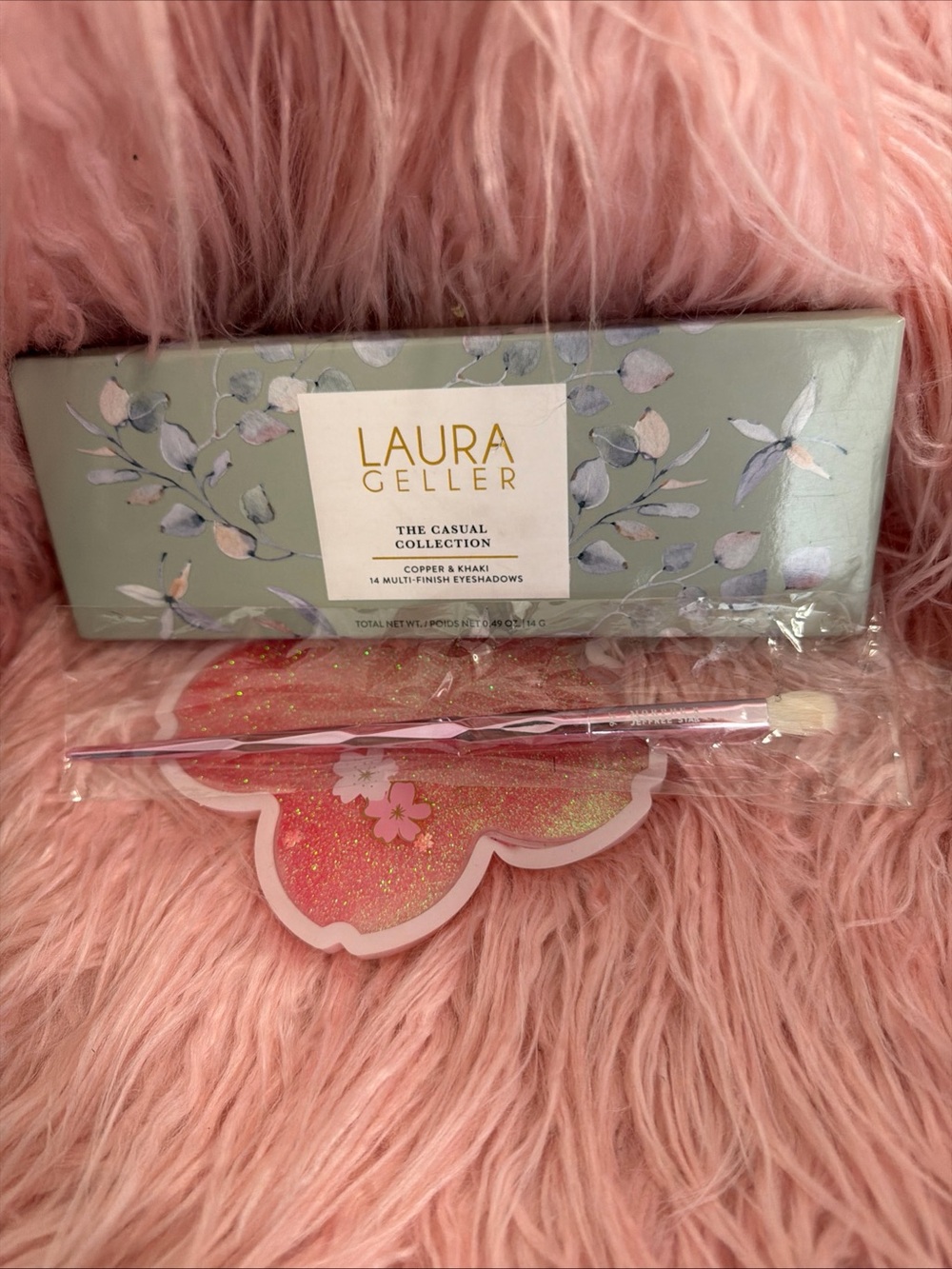 LAURA GELLER The Casual Collection Copper & Khaki 14 Pan Palette + Jeffree Brush